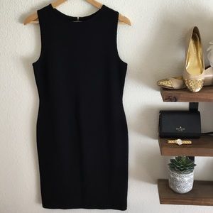 St. John black sleeveless knit dress